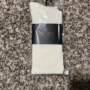 White knit over the knee socks